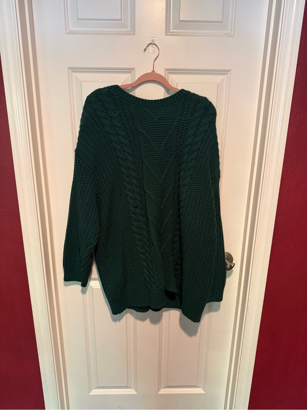 torrid Forest Green Cable Knit Scoop Neck Sweater